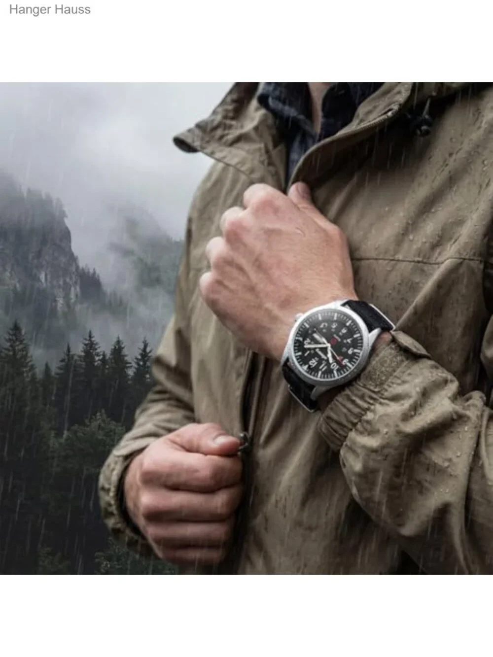 Mens Military Field Watch 12/24H Day Date 5ATM Waterproof Nylon Band Analog